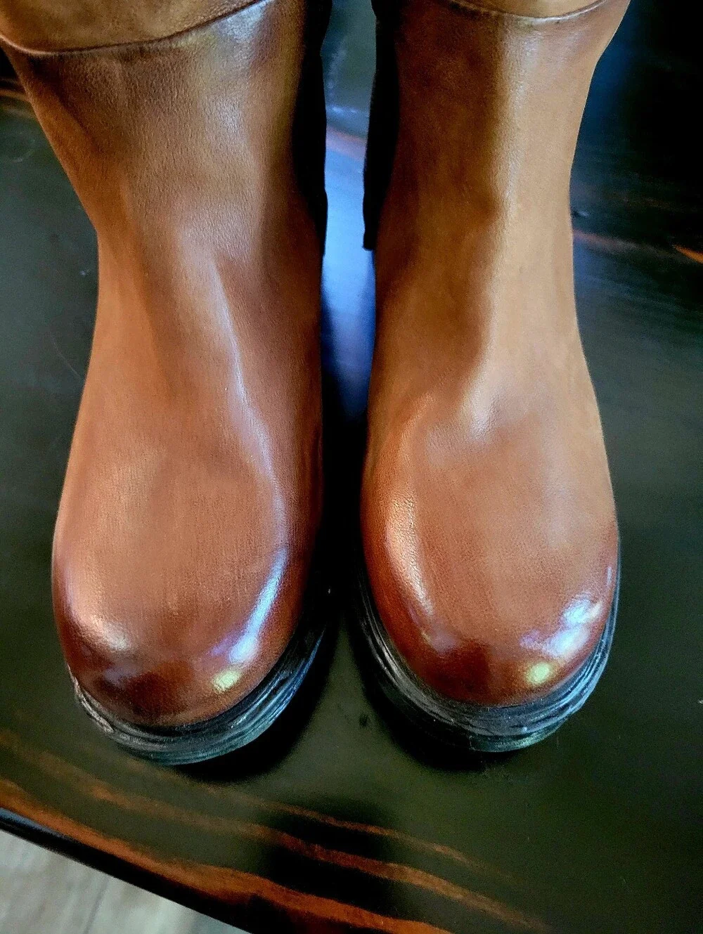 New A.S.98 Women’s Tall Brown Stud-Trim Leather Boots 37